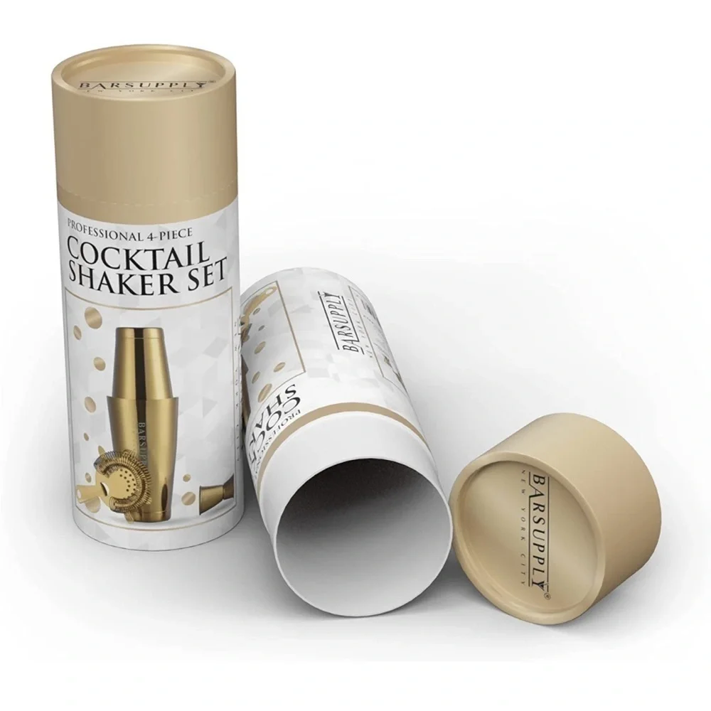 Brand New Professional Boston Cocktail Shaker Set 4-Piece Stainless Steel Gold